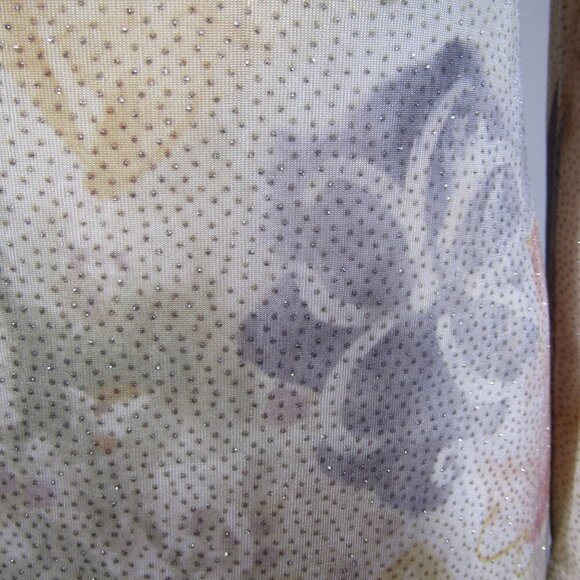 VTG NWT 90s Y2K HUEY WALTZER 4 GLITTER Floral Pastel Fairy Watercolor Saks Dress - Picture 4 of 15